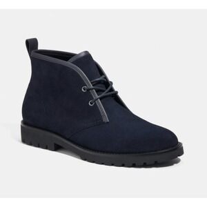 Coach Desert‎ Midnight Navy Suede Chukka Boots NIB  Mens 7.5D Preppy Classic